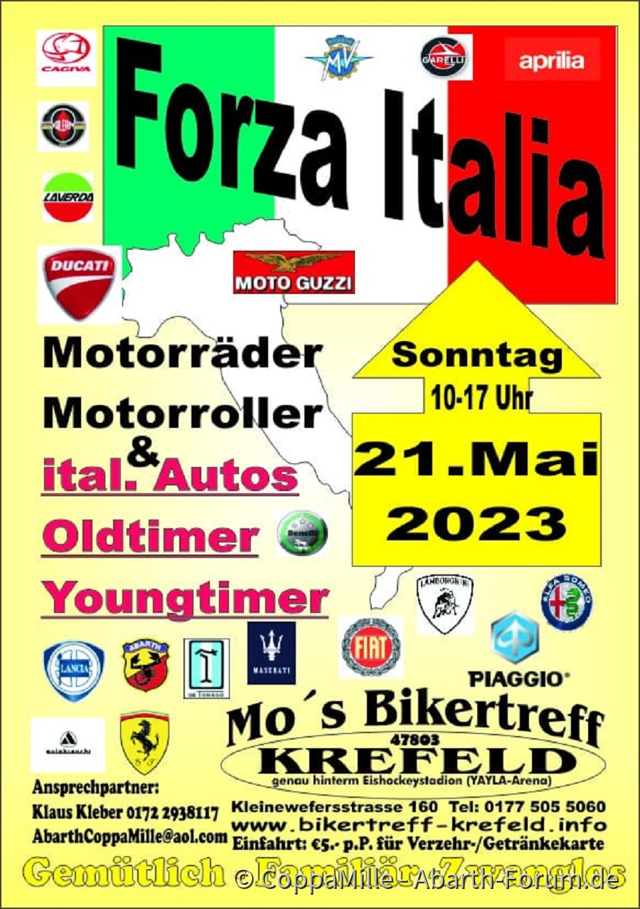6. FORZA ITALIA in Krefeld auch für die jungen ABARTH-freaks ab Baujahr 2007