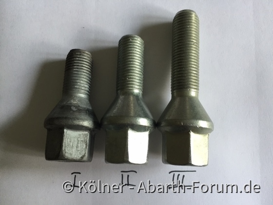Radschrauben I Original II für 5mm III für 15mm Spurplatten