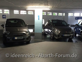zufälliges Abarth Treffen im Parkhaus Ratinger Tor in Düsseldorf